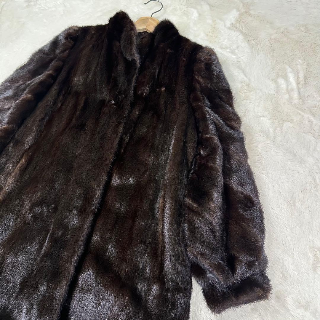 ✨美品✨SAIKATSU 六本木 最高級リアルファーコート ミンク系 裏地刺繍