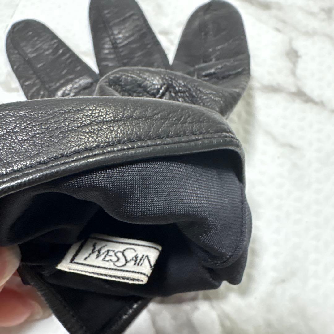 イヴサンローラン Yves Saint Laurent レザー グローブ 本革