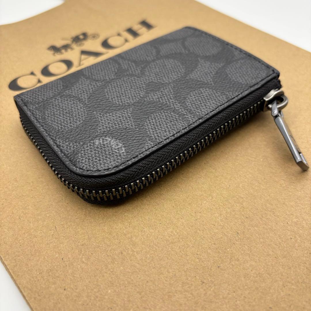 【COACH☆新品】ジップ キー ケース・シグネチャー キャンバス！レザー！