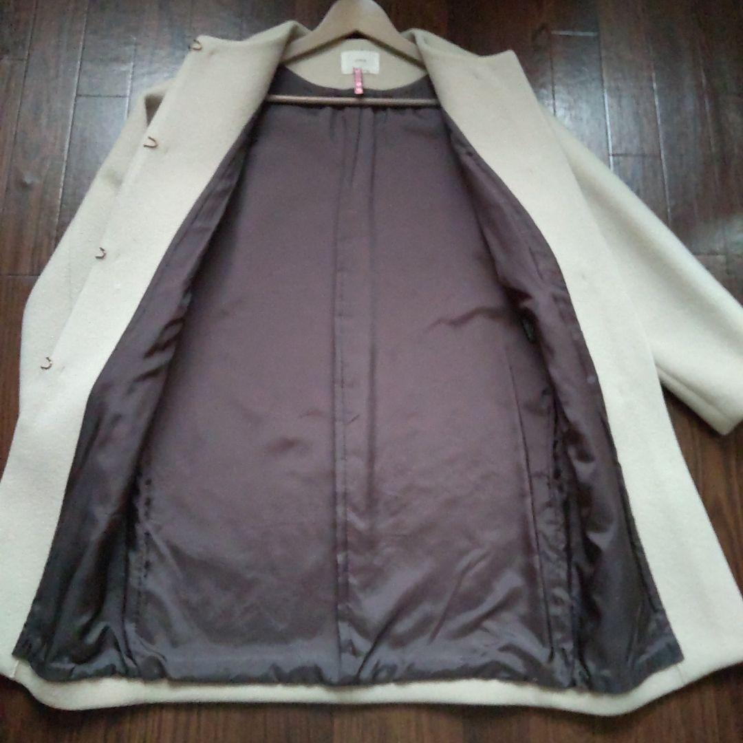 IENA ラムウール 100% ノーカラーコート