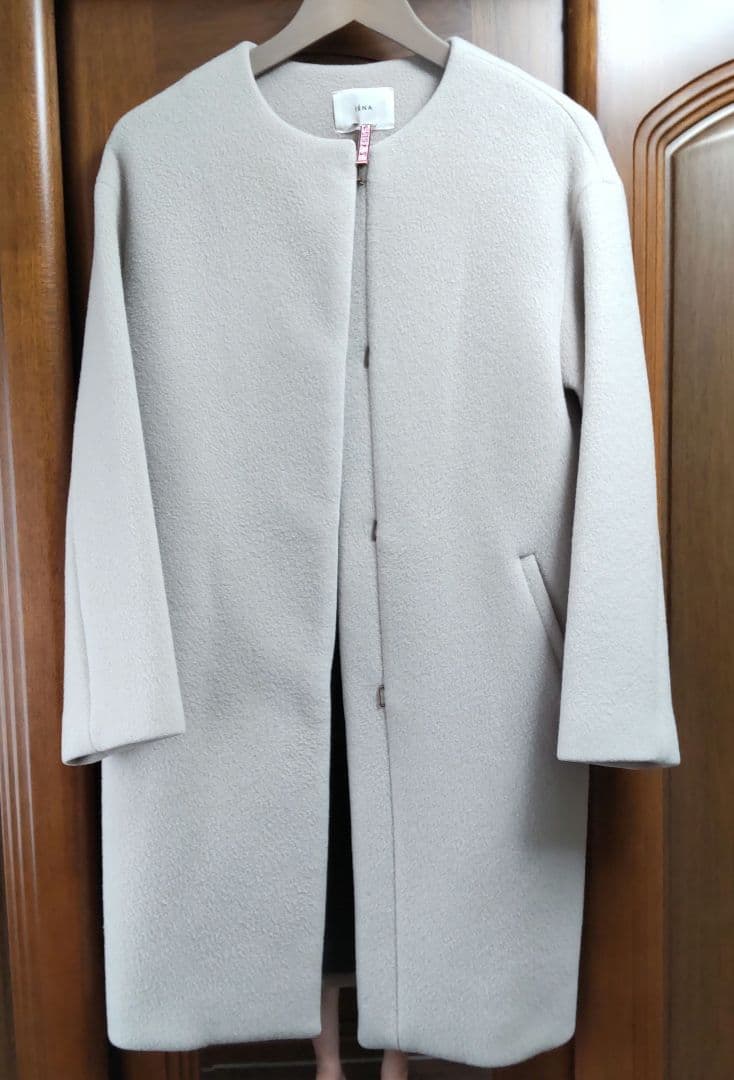 IENA ラムウール 100% ノーカラーコート