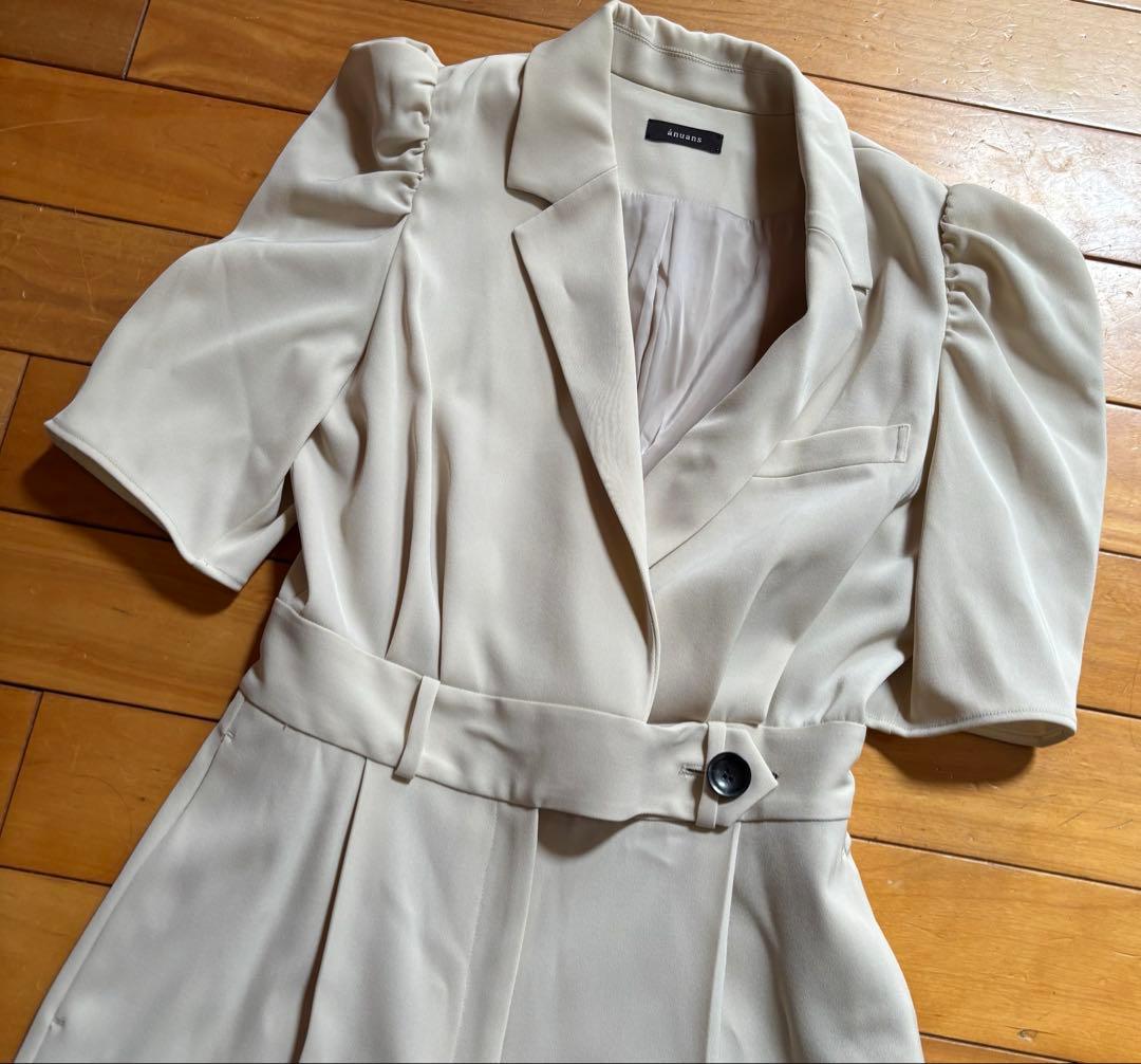 美品anuans タックスリーブテーラードオールインワンMサイズ