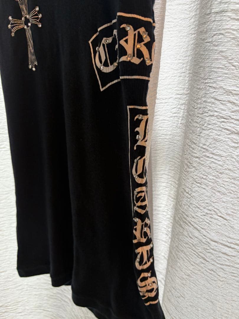 希少Chrome Hearts ロゴクロス リブタンクトップ　ブラックM