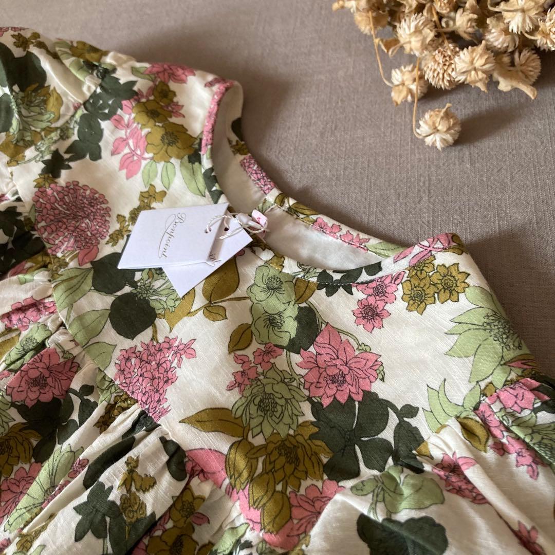 タグ付♡ボンポワン｜リネンコットン サンドレス✾リゾートワンピース140