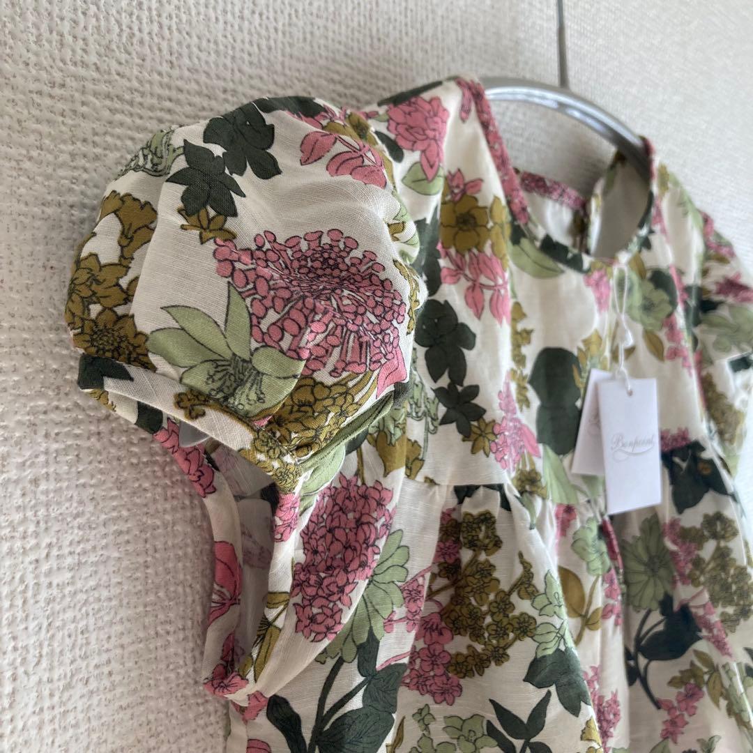 タグ付♡ボンポワン｜リネンコットン サンドレス✾リゾートワンピース140