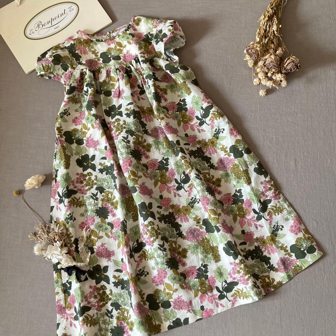 タグ付♡ボンポワン｜リネンコットン サンドレス✾リゾートワンピース140