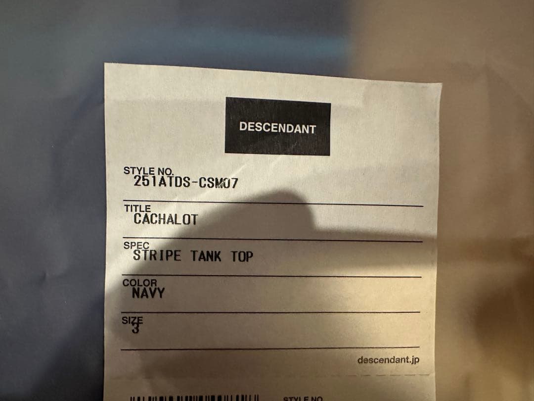 トップス 25ss DESCENDANT CACHALOT STRIPE TANK TOP