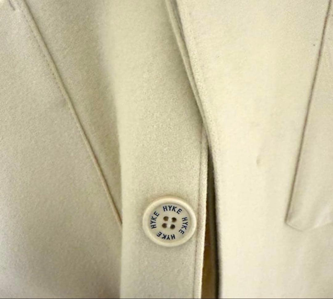 HYKE ハイクウールショップコート　エクリュ／貴重