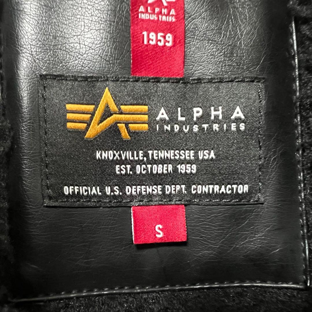 【美品】ALPHA B-3 フェイクムートンジャケット MOUTON BLACK