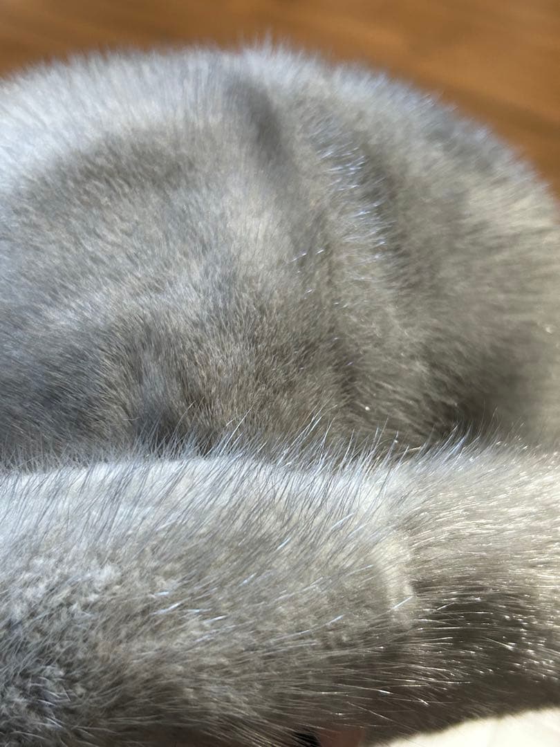 アトリエどら猫/希少/SAGAミンクファー グレー帽子/高級