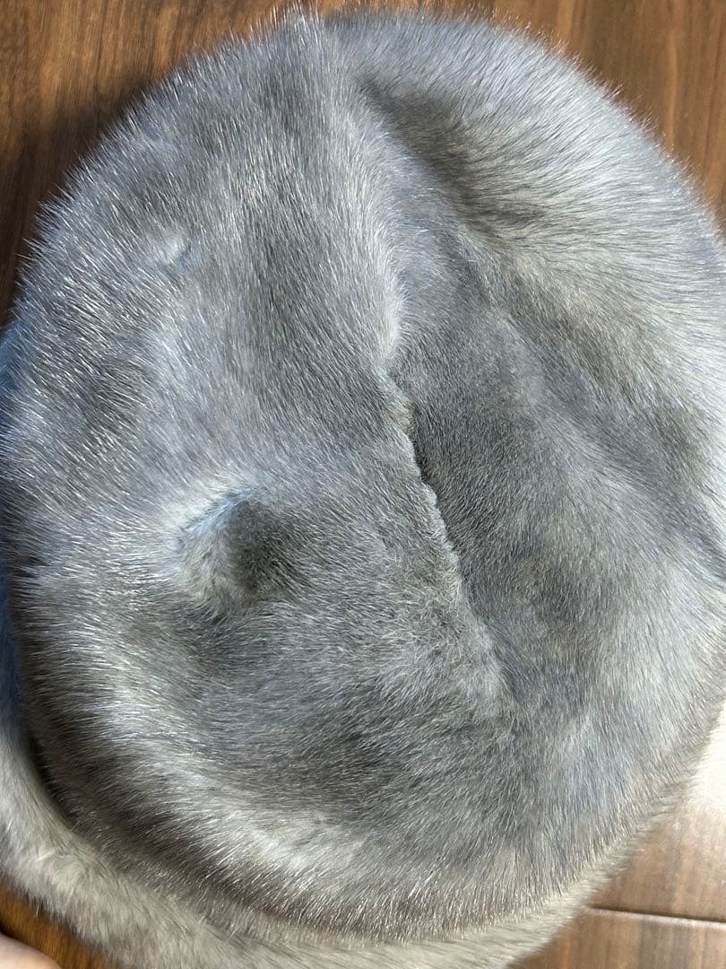 アトリエどら猫/希少/SAGAミンクファー グレー帽子/高級