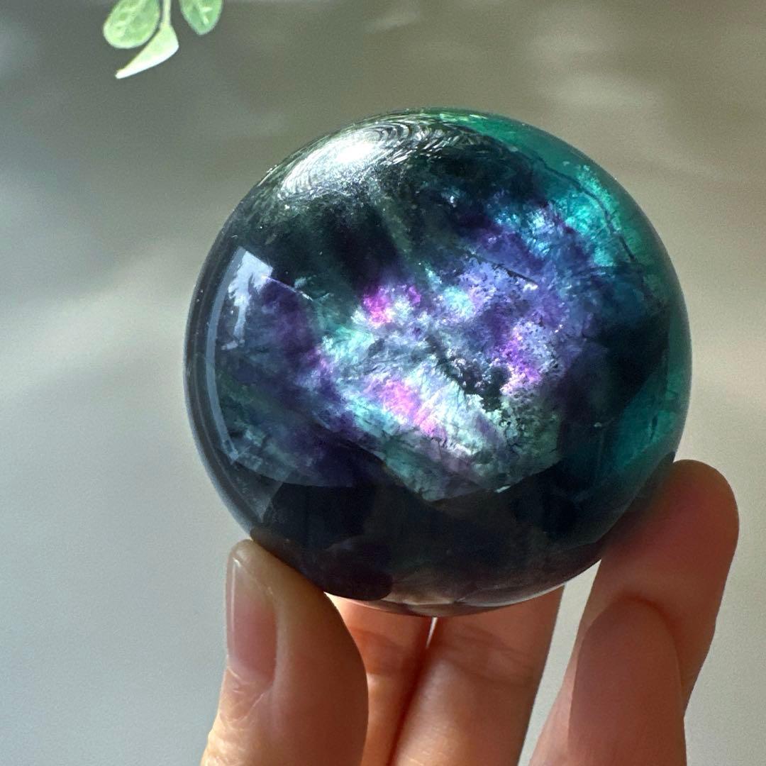 人*析様 ブルーフローライト　スフィア　5.6㎝　289g マリンブルー　フロー
