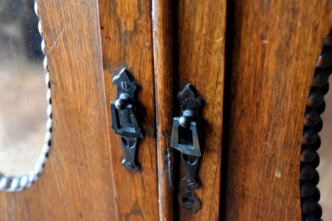 古家具 鏡付戸棚