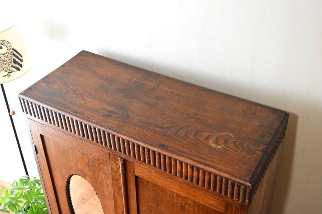 古家具 鏡付戸棚