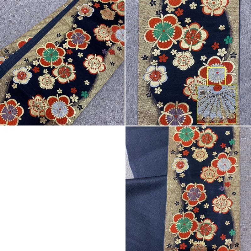 503ag3小物類◎七五三 七歳 女児 古典柄 金彩 着物&袋帯&長襦袢◎美品