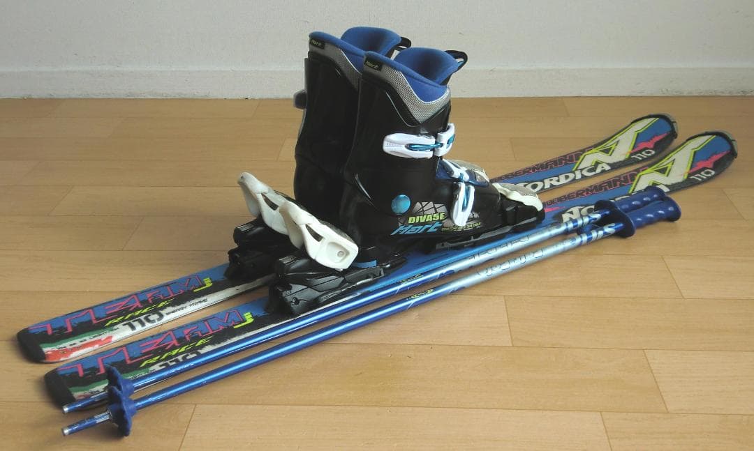 ■■送料無料■ノルディカ＋Hart■子供用スキーセット■110/21■WAX済■