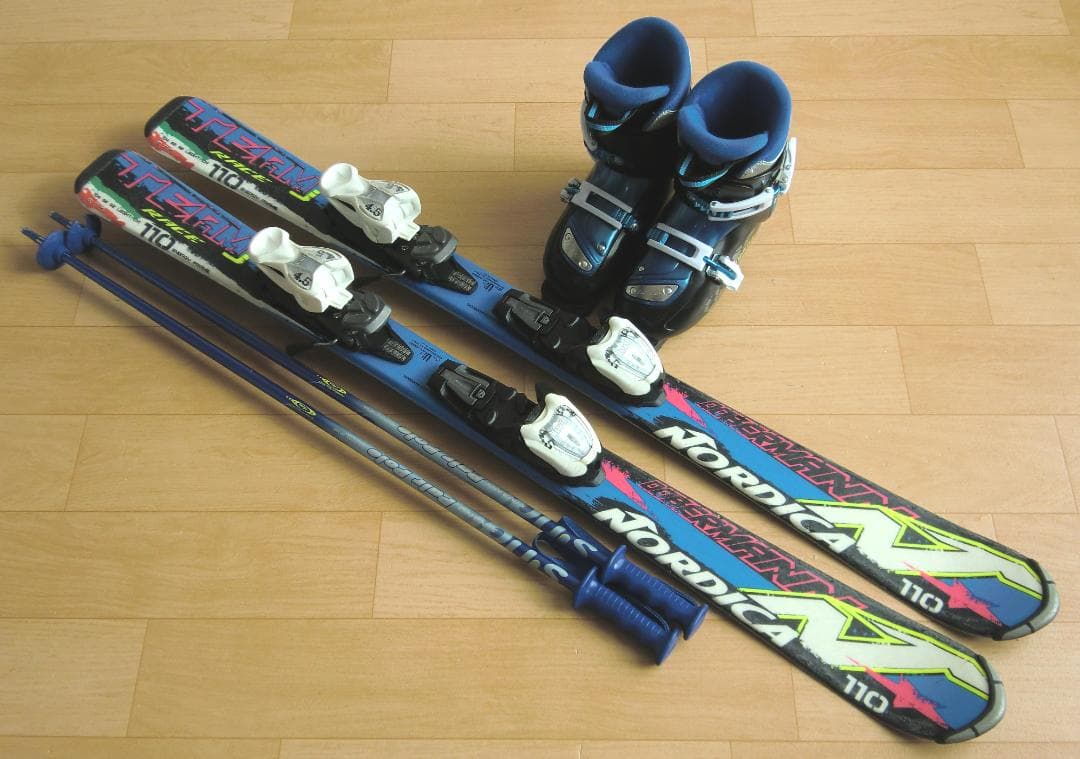 ■■送料無料■ノルディカ＋Hart■子供用スキーセット■110/21■WAX済■