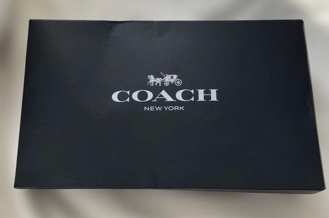 コーチ　財布　長財布　レザー　ブラック　パスケース付き