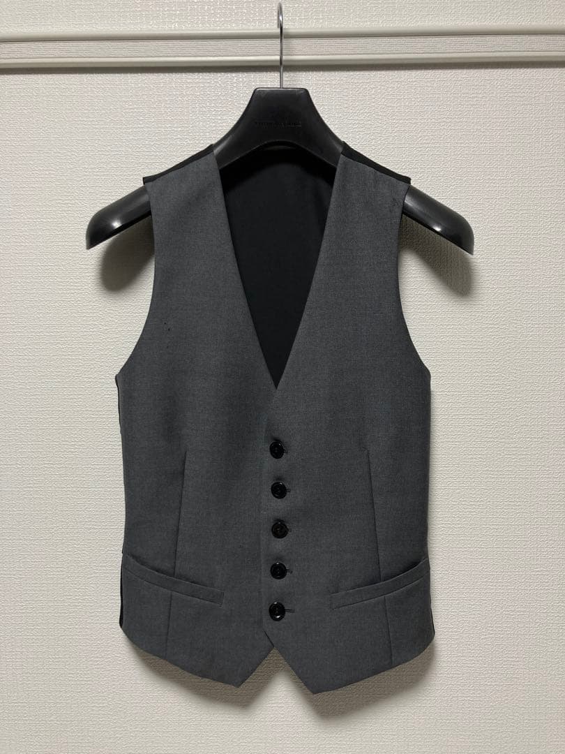 【LITHIUM HOMME】3ピースセットアップ2Bスーツ42モヘアウールXS