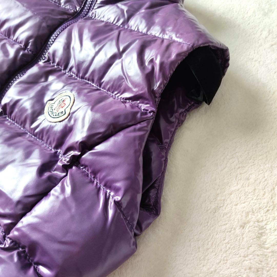 希少カラー✨Y2K モンクレール シャイニー ダウンベスト パープル ロゴ