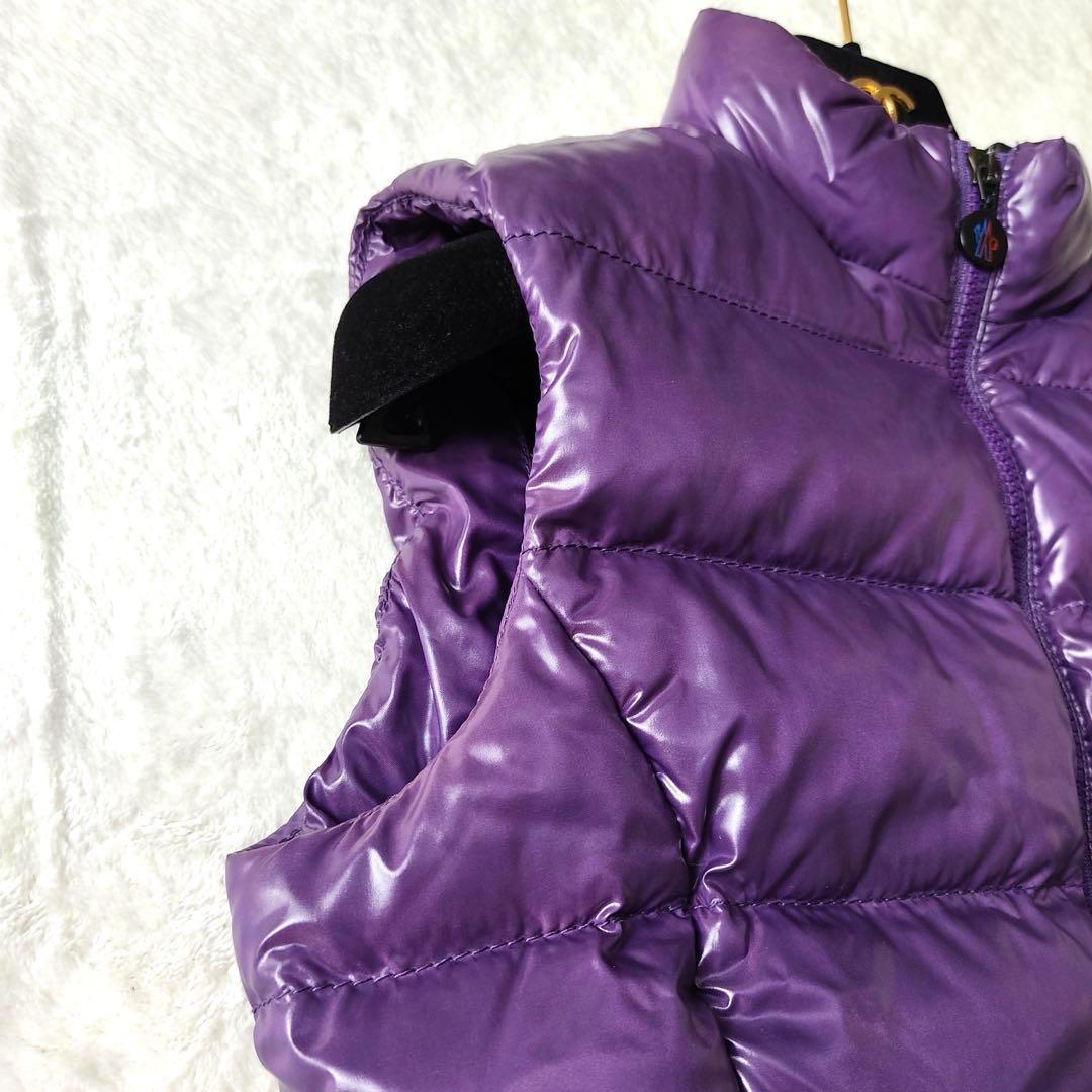希少カラー✨Y2K モンクレール シャイニー ダウンベスト パープル ロゴ