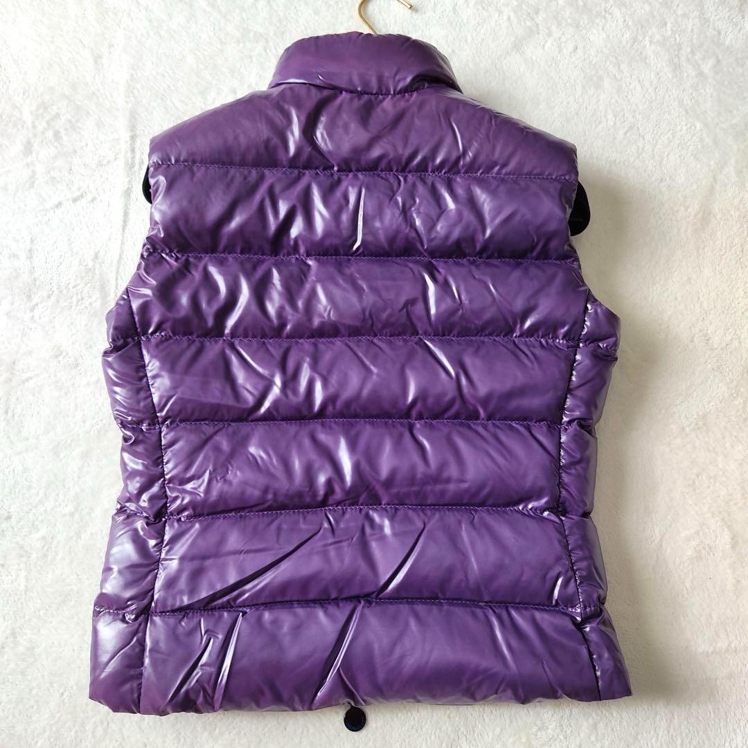 希少カラー✨Y2K モンクレール シャイニー ダウンベスト パープル ロゴ