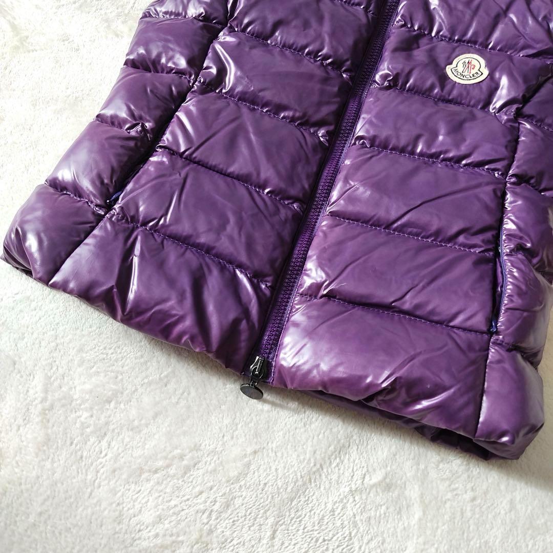 希少カラー✨Y2K モンクレール シャイニー ダウンベスト パープル ロゴ