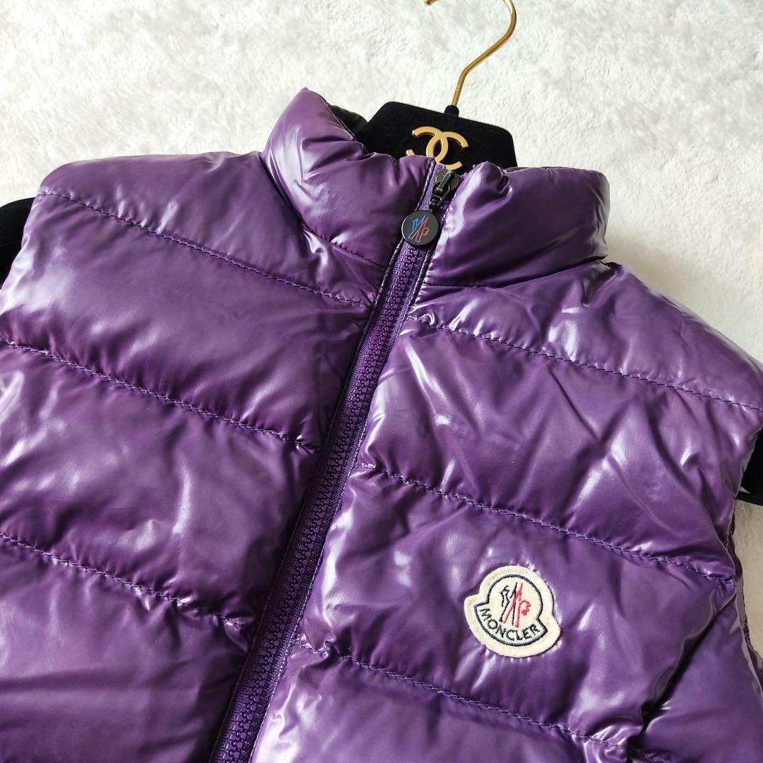 希少カラー✨Y2K モンクレール シャイニー ダウンベスト パープル ロゴ
