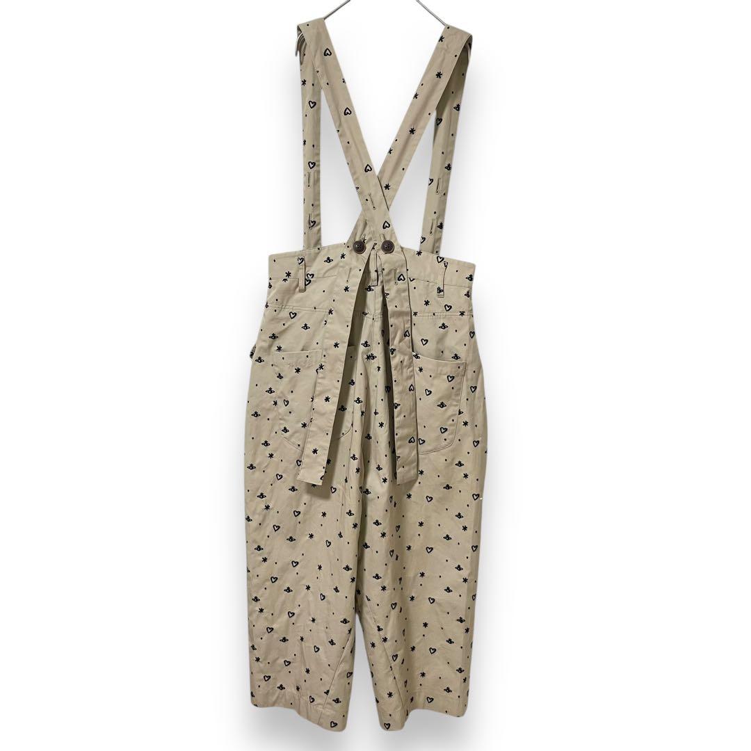 完売 オーブ刺繍 ヴィヴィアンウエストウッド サスペンダー パンツ 総柄