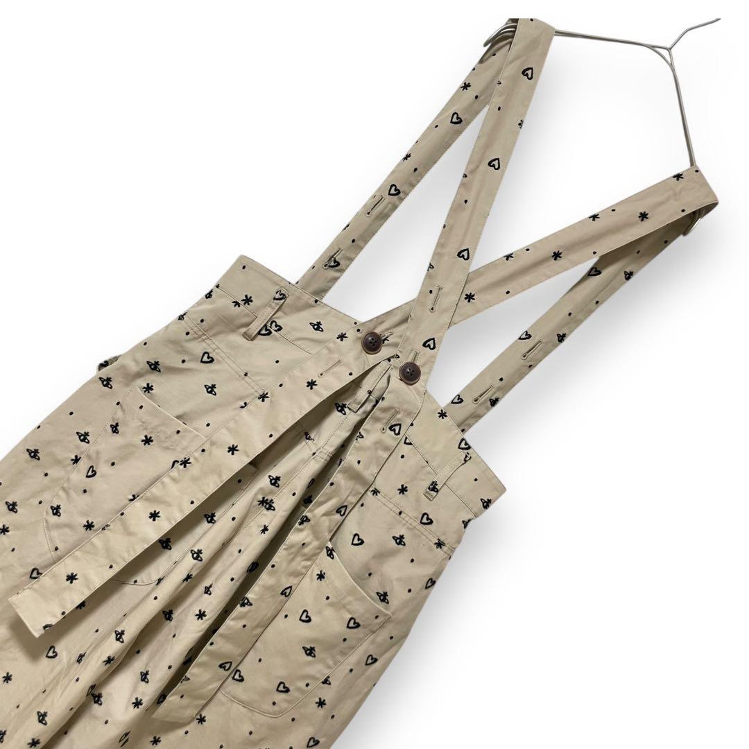 完売 オーブ刺繍 ヴィヴィアンウエストウッド サスペンダー パンツ 総柄