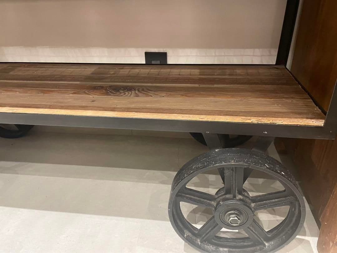 定価約8万 up town タイヤ付きサイドボード 古材 インダストリアル