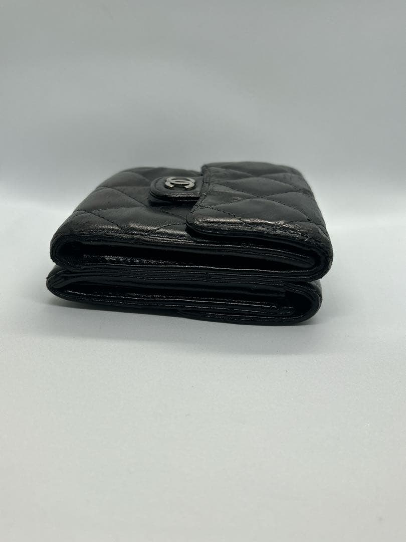 CHANEL ラムスキン　マトラッセ　Wホック　三つ折財布　ケース/434