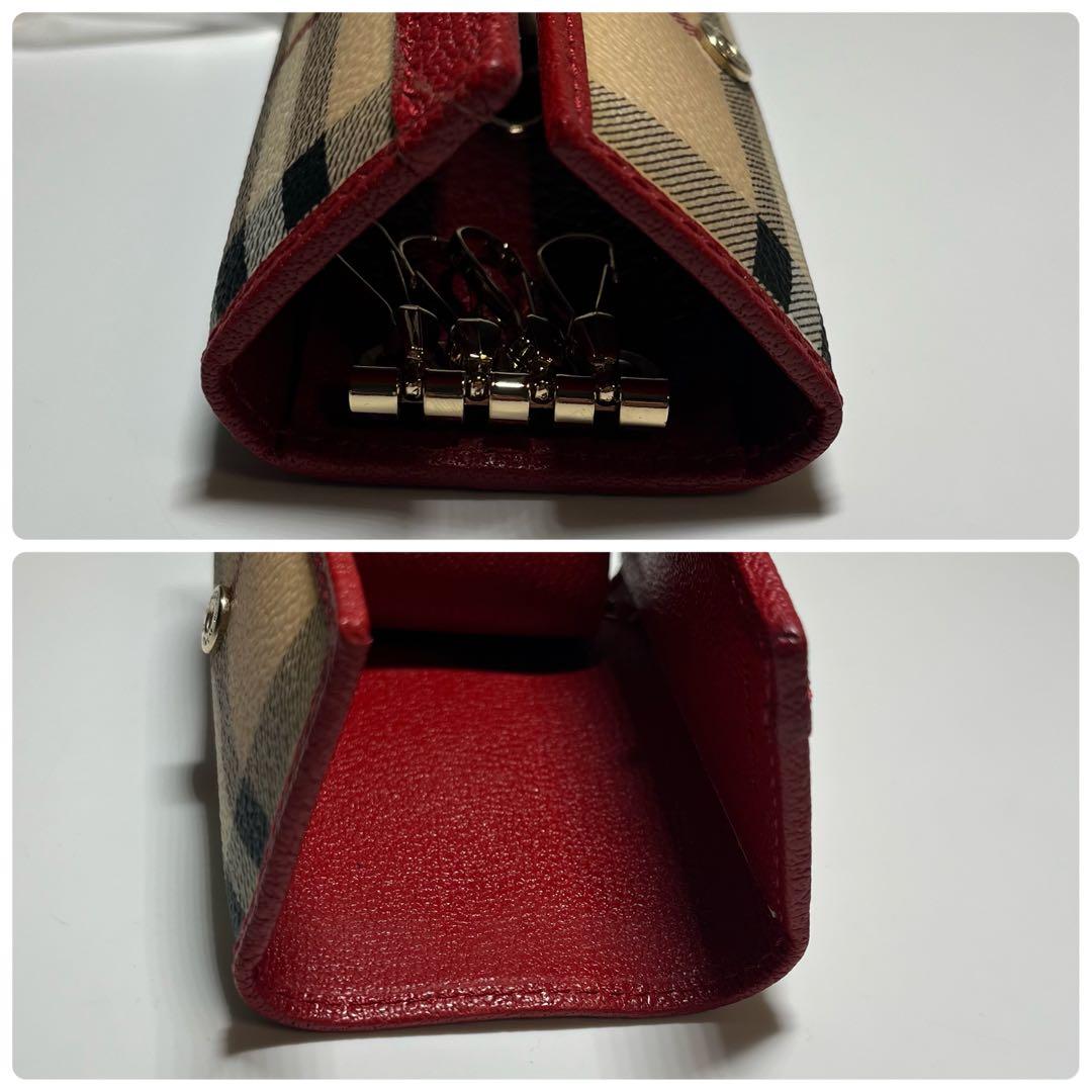 【専用】バーバリー　４連キーケース　ホースロゴ　ノバチェック　レッド