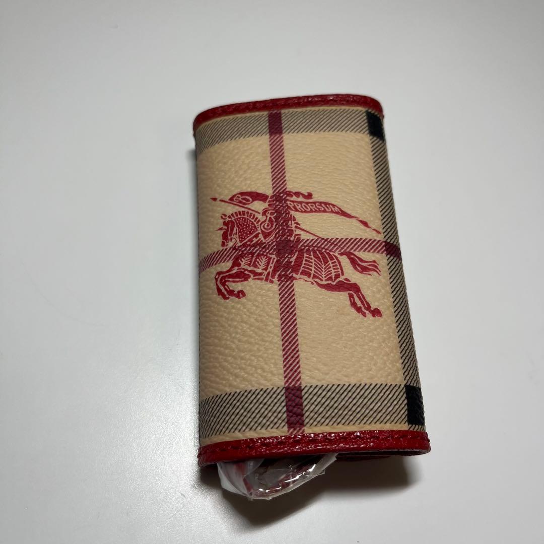 【専用】バーバリー　４連キーケース　ホースロゴ　ノバチェック　レッド