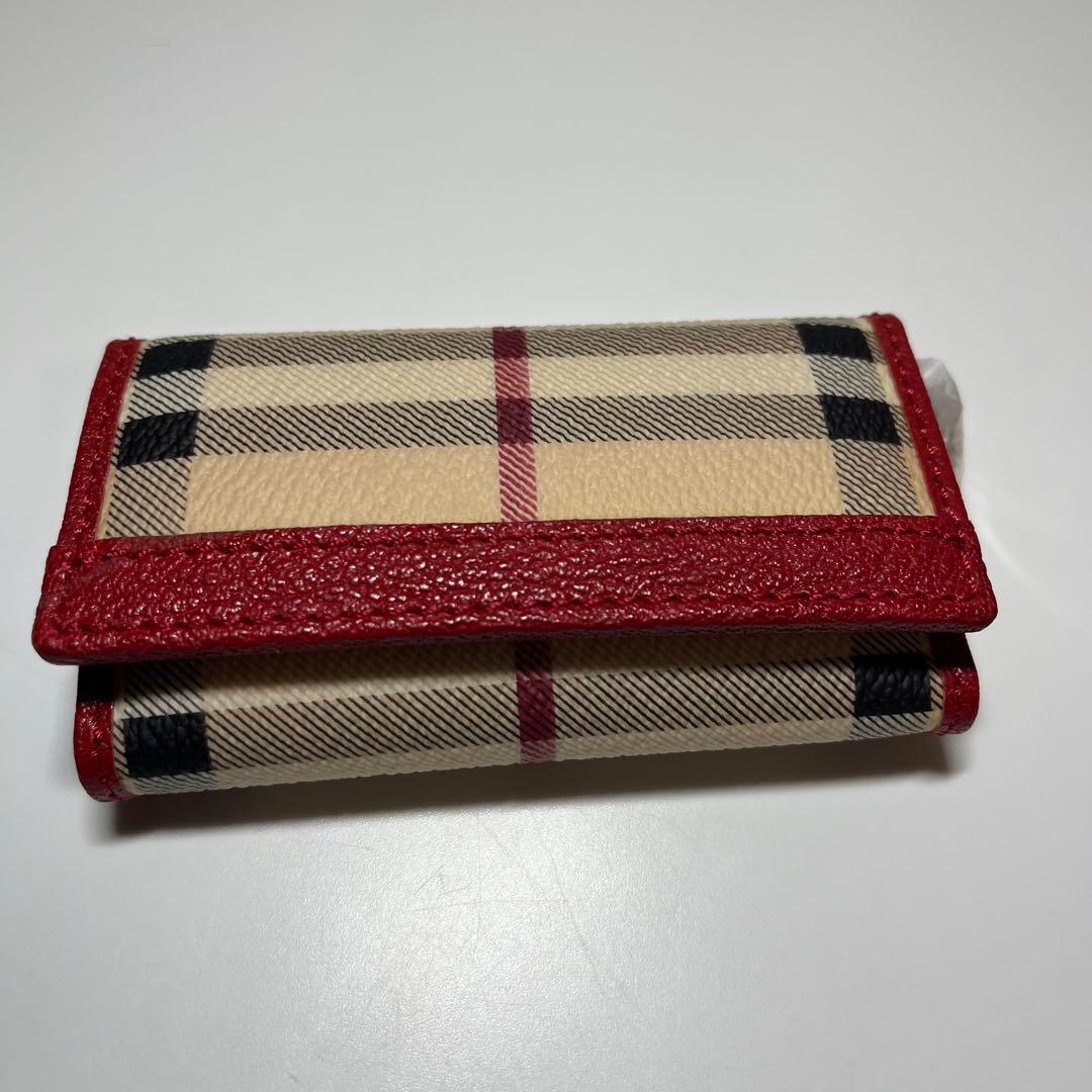 【専用】バーバリー　４連キーケース　ホースロゴ　ノバチェック　レッド