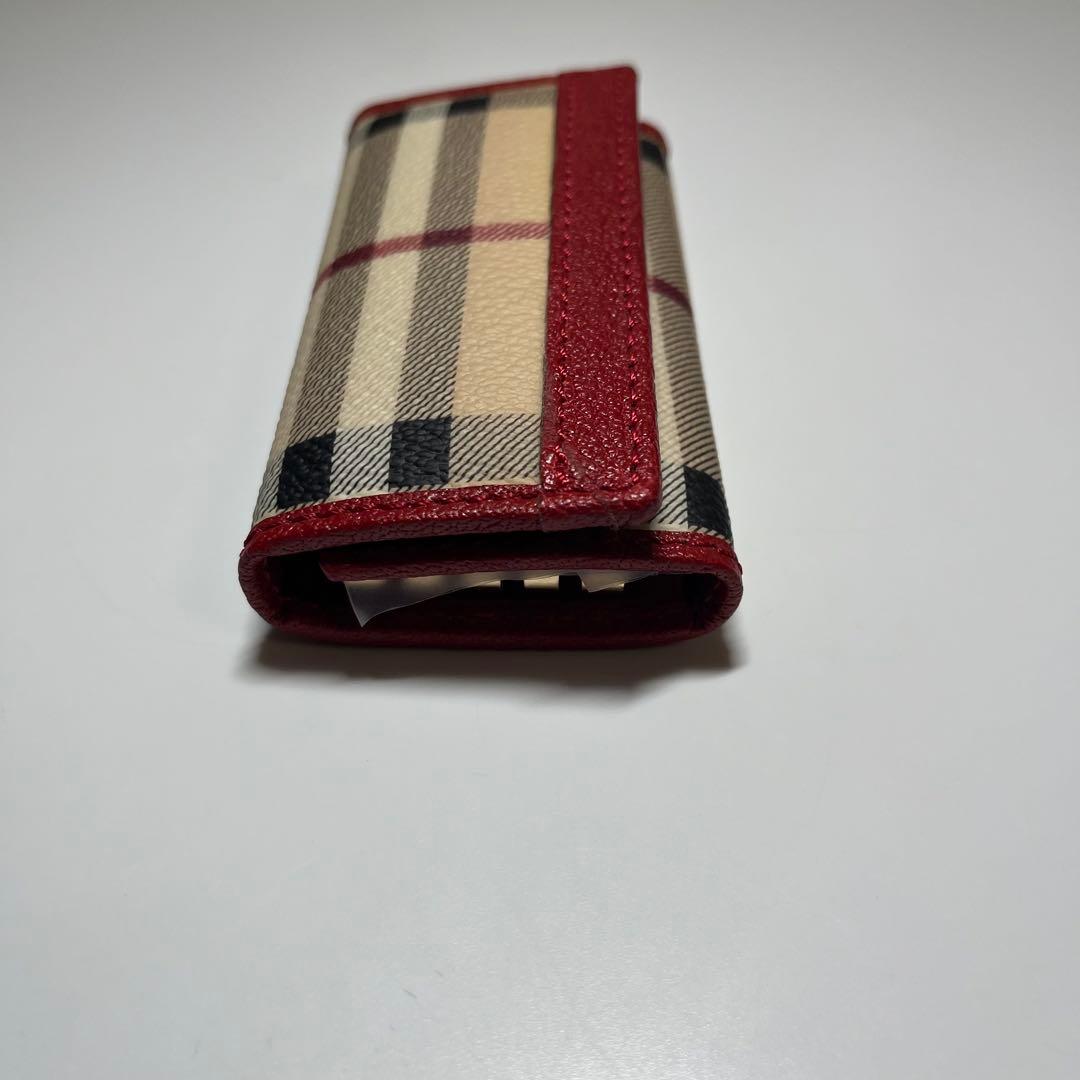 【専用】バーバリー　４連キーケース　ホースロゴ　ノバチェック　レッド