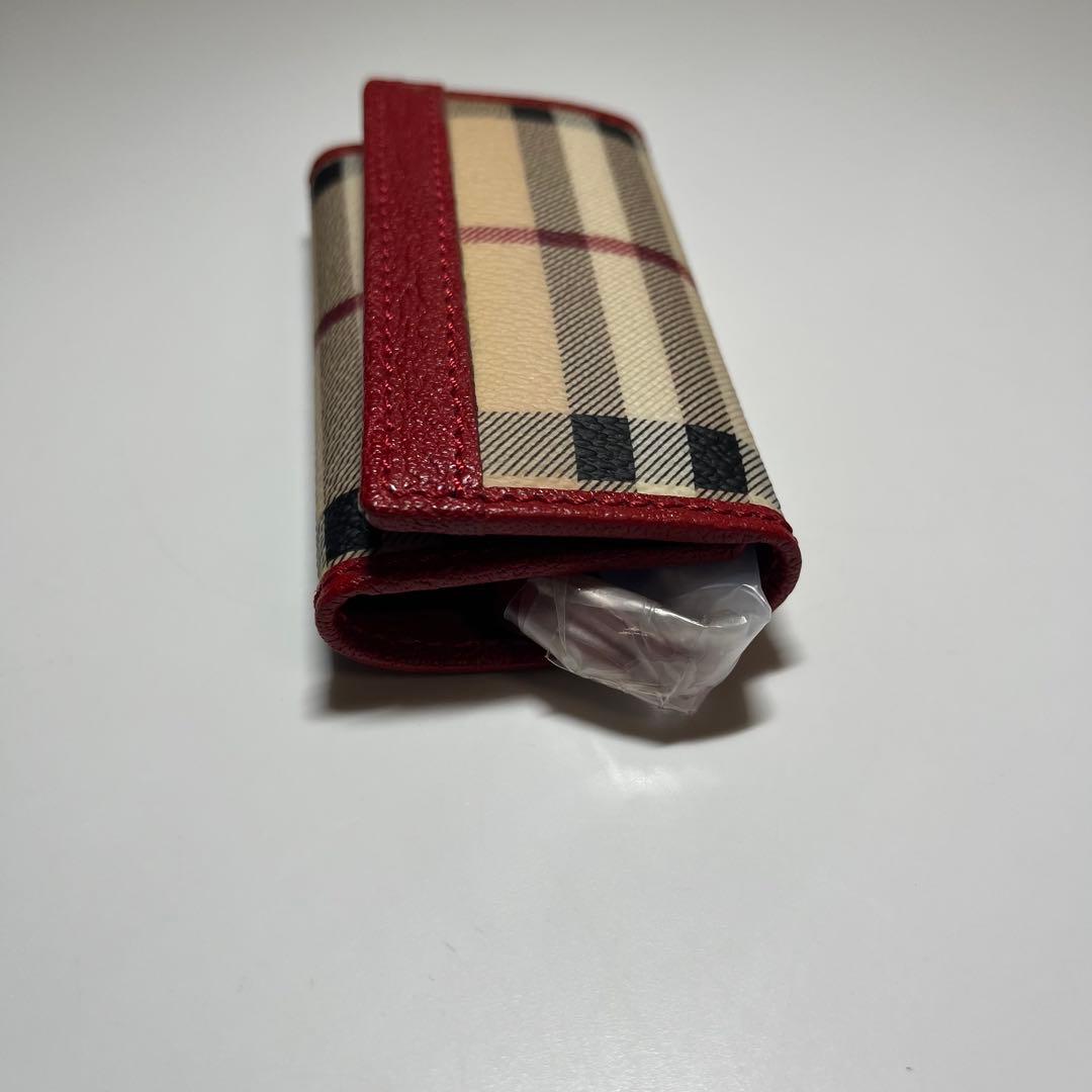 【専用】バーバリー　４連キーケース　ホースロゴ　ノバチェック　レッド