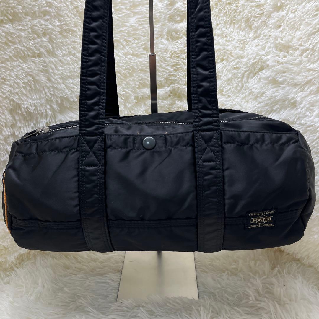 美品 PORTER タンカー ドラムバッグ ブラック ポーター