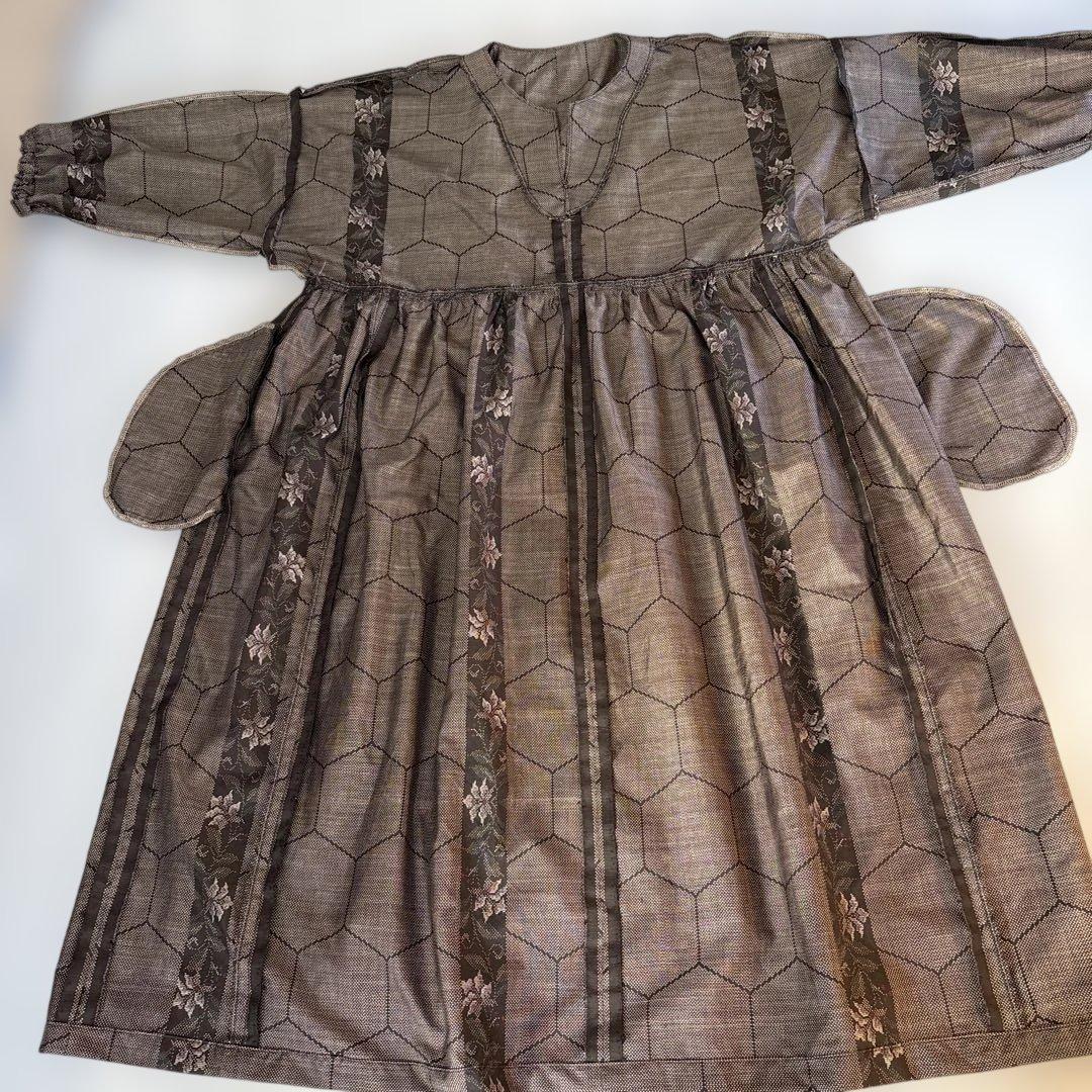 着物リメイク　古布大島紬　和装リメイク 和モダンカジュアル　旅行　体型カバー