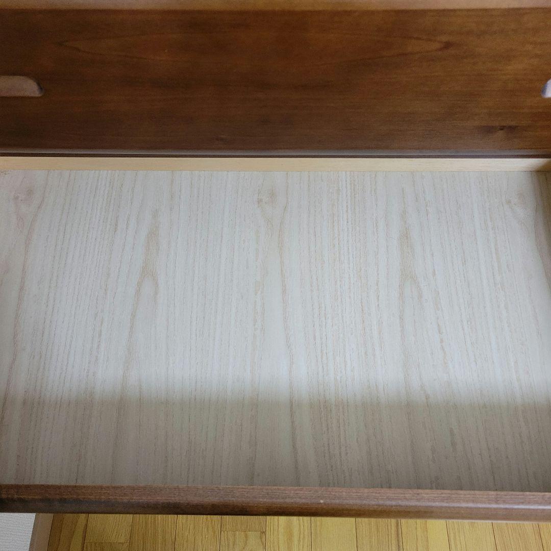 ダークブラウン 木製チェスト 7引き出し 花柄装飾