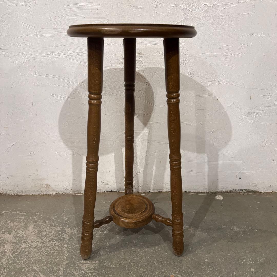 ヴィンテージ　木製サイドテーブル　花台