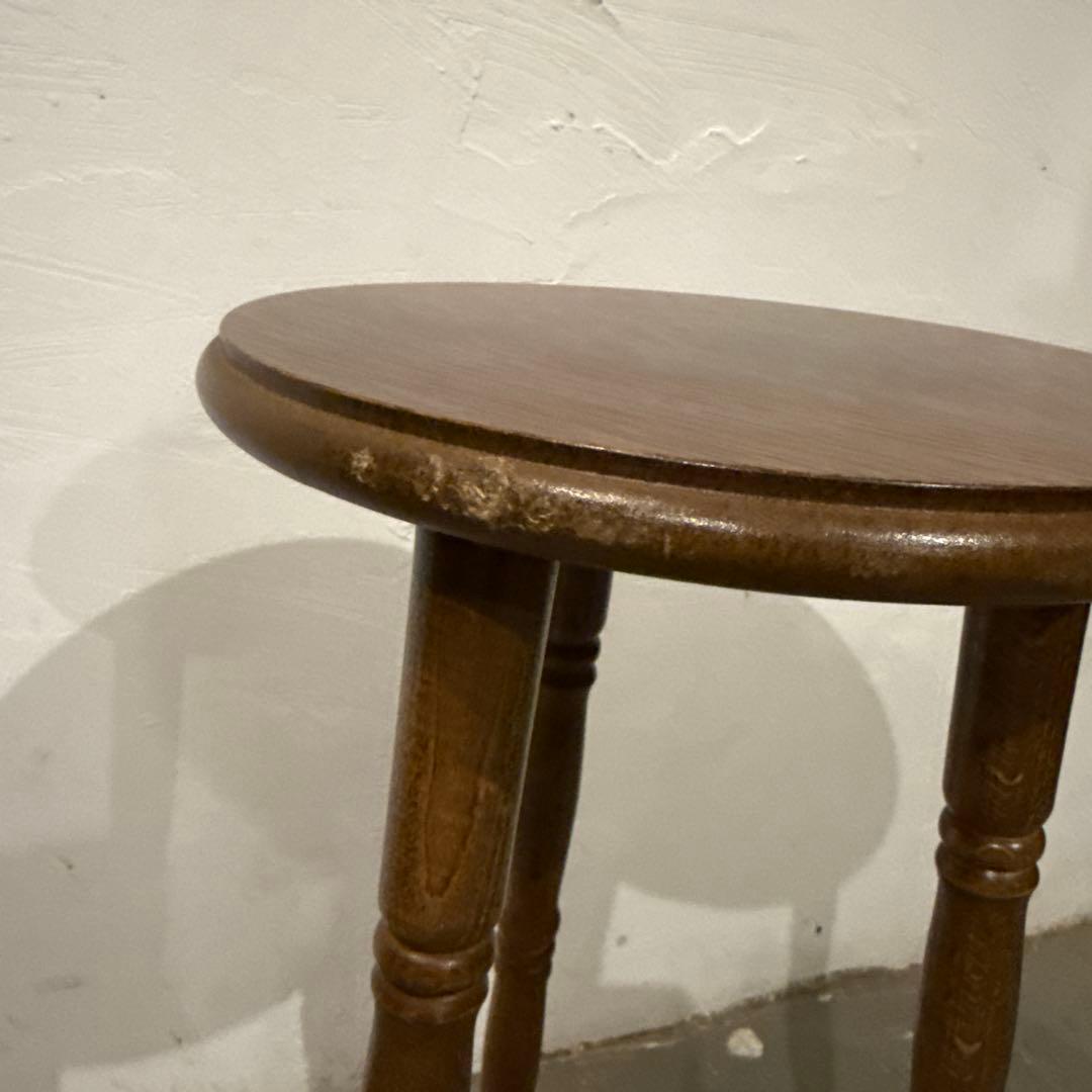 ヴィンテージ　木製サイドテーブル　花台