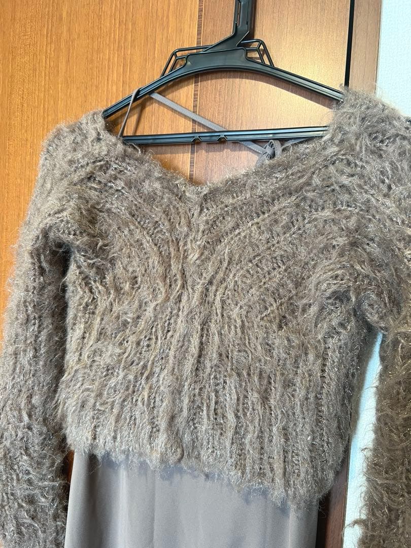 SNIDEL ブラウン キャミロングワンピース　ニットセット