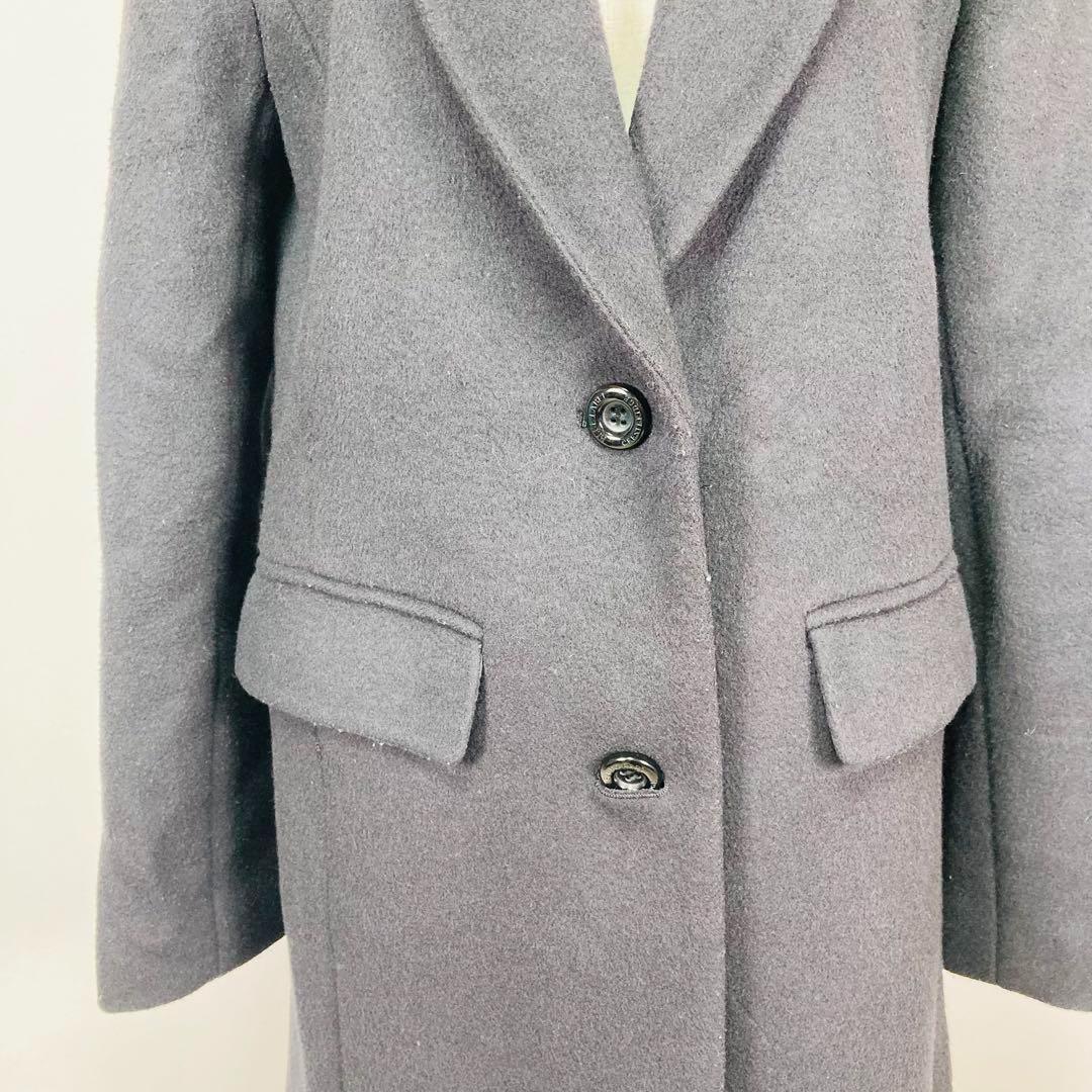 BLUE LABEL ブルーレーベル ロング　コート　黒　チェック　M　アウター