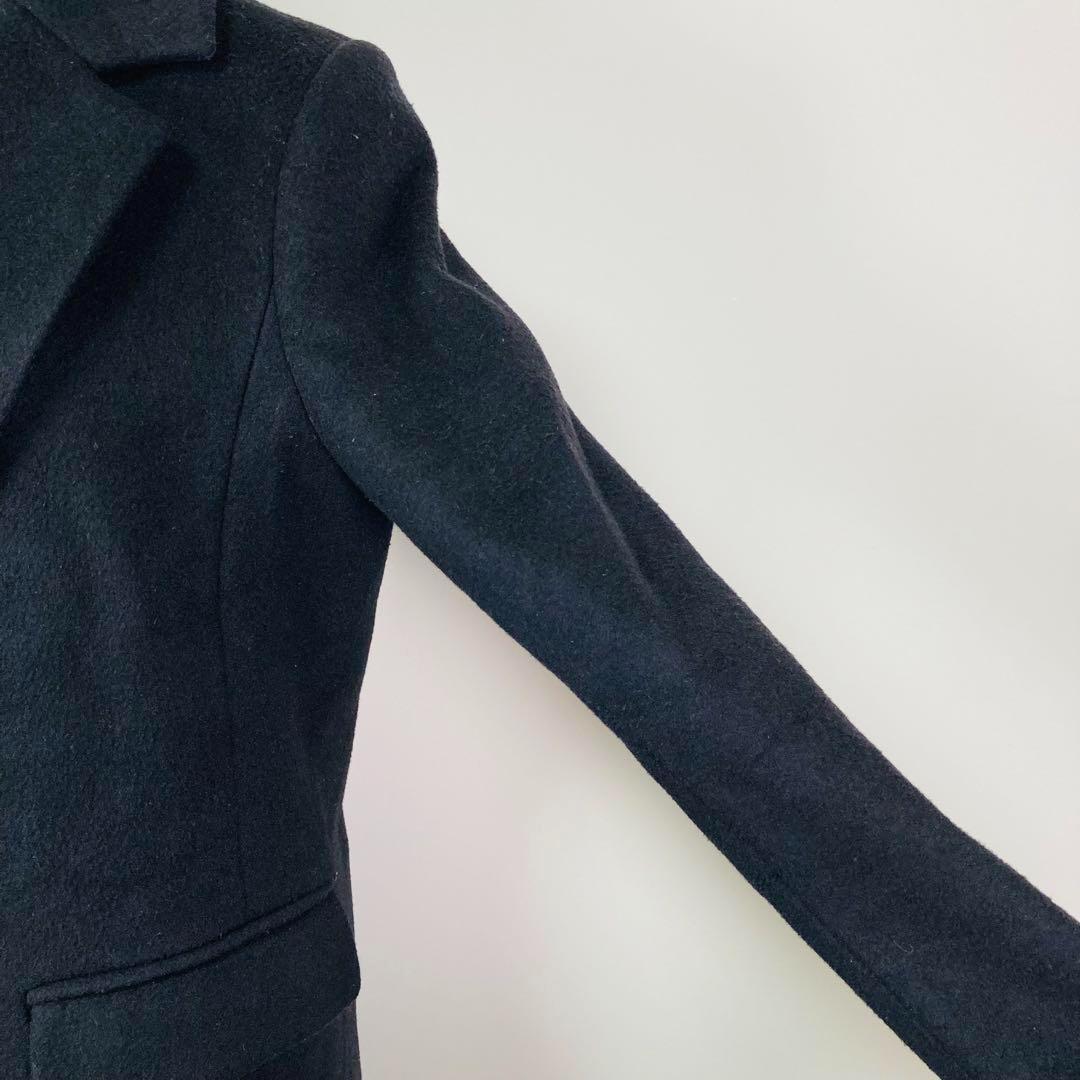 BLUE LABEL ブルーレーベル ロング　コート　黒　チェック　M　アウター