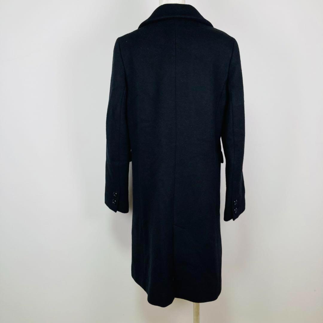 BLUE LABEL ブルーレーベル ロング　コート　黒　チェック　M　アウター