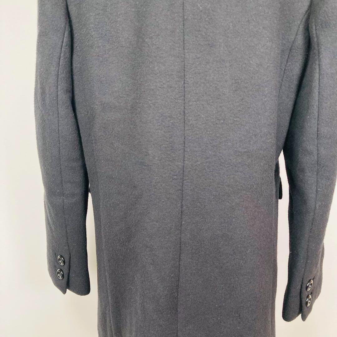 BLUE LABEL ブルーレーベル ロング　コート　黒　チェック　M　アウター