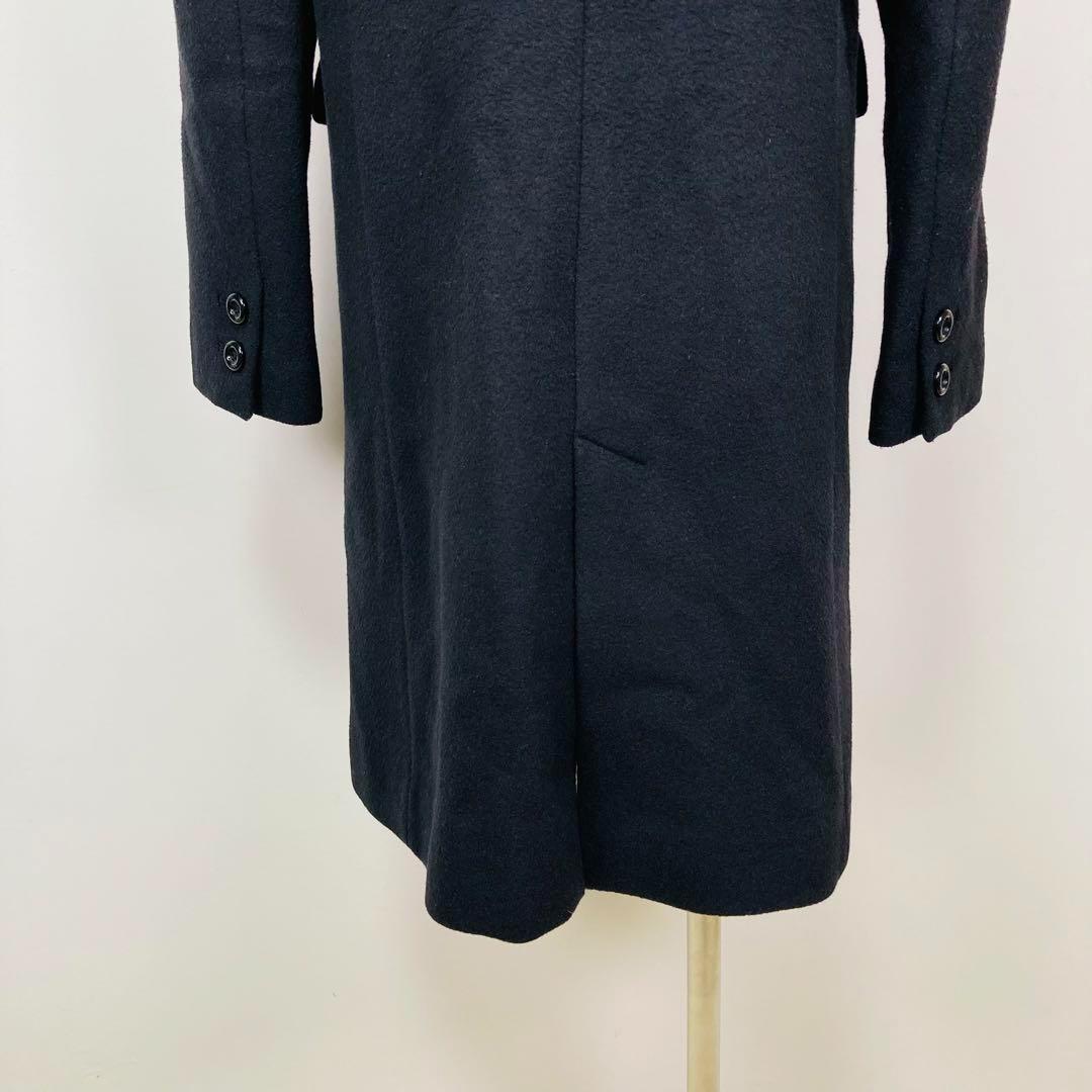 BLUE LABEL ブルーレーベル ロング　コート　黒　チェック　M　アウター