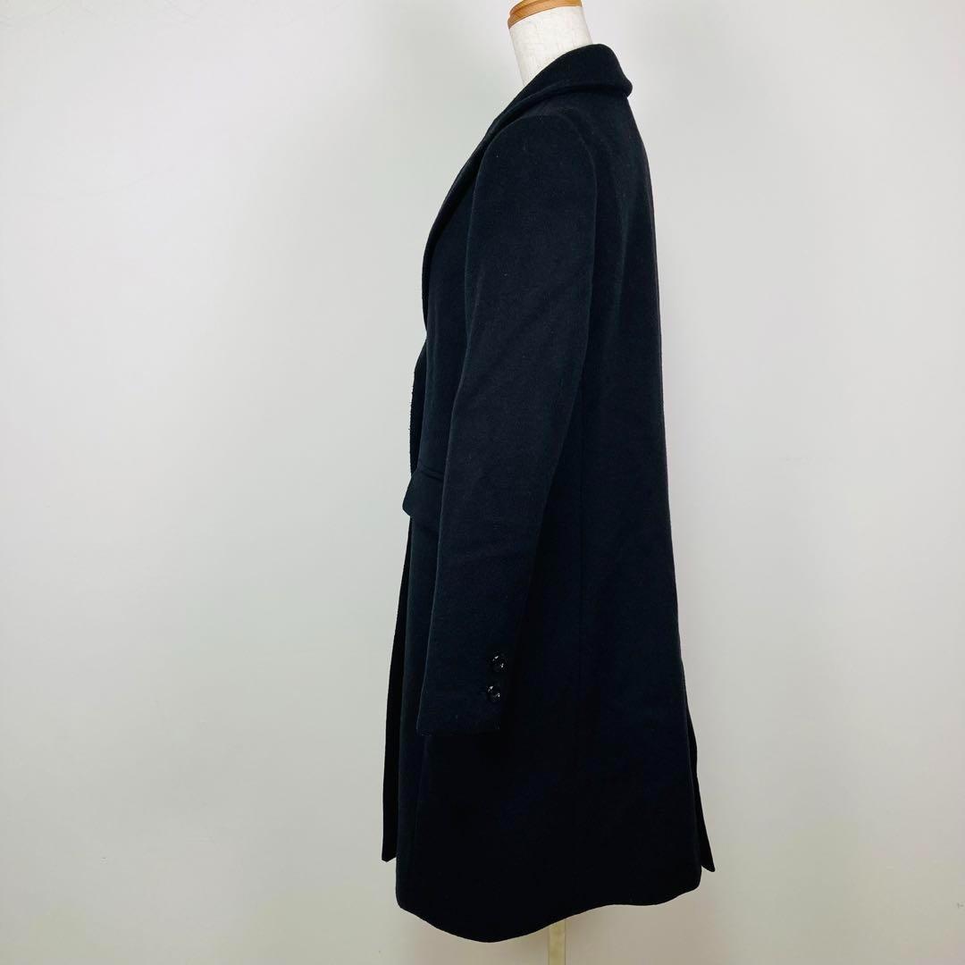 BLUE LABEL ブルーレーベル ロング　コート　黒　チェック　M　アウター