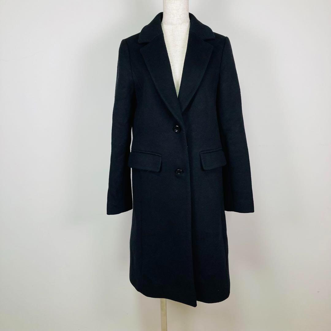 BLUE LABEL ブルーレーベル ロング　コート　黒　チェック　M　アウター